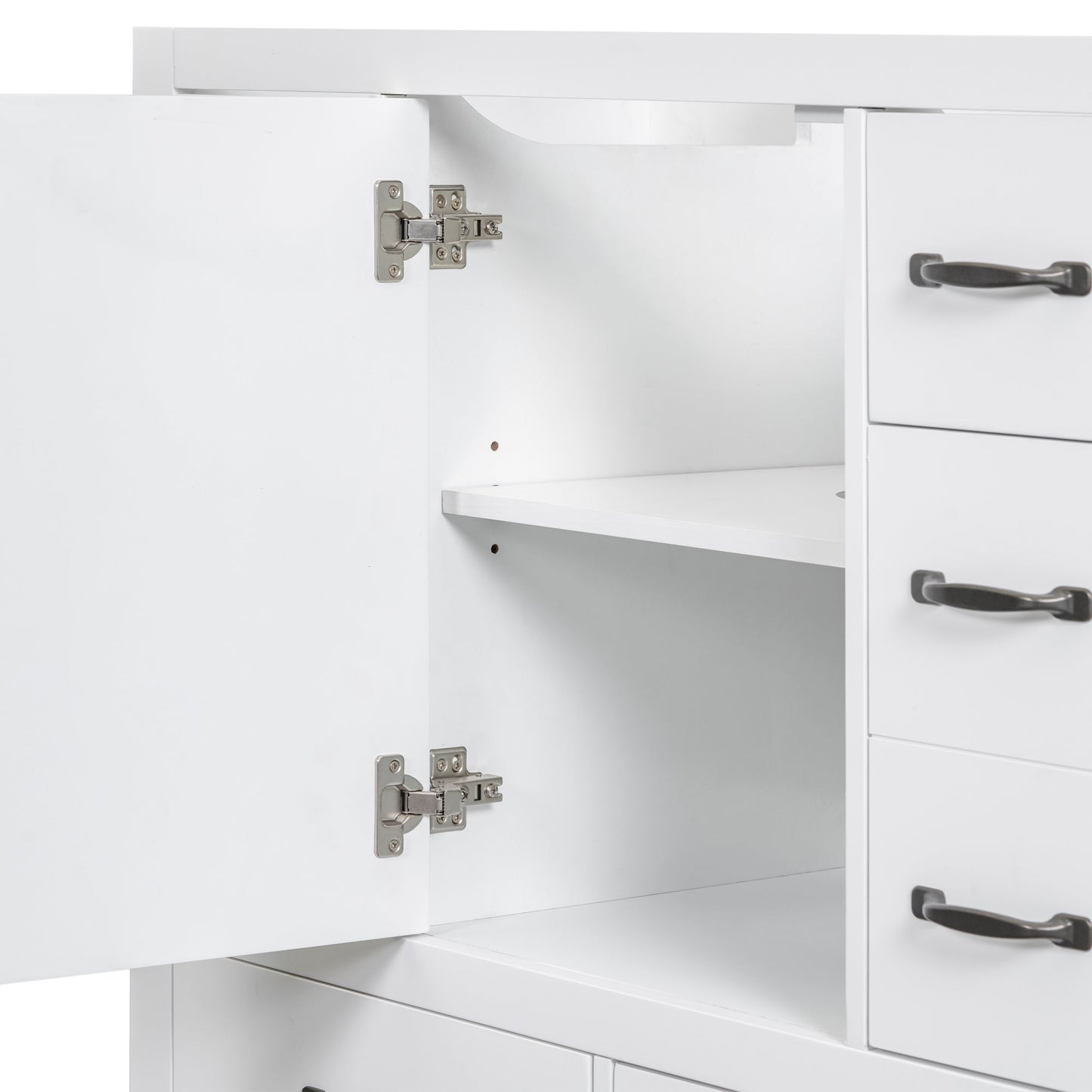 36' Bathroom Vanity with Sink Combo, Six Drawers, Multi-Functional Drawer Div...