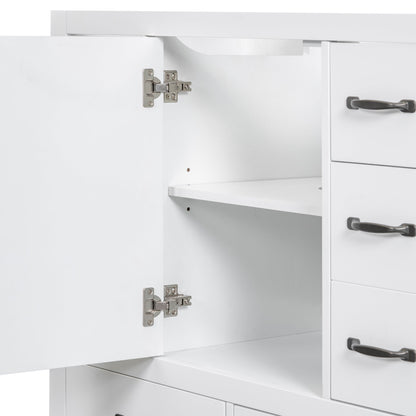 36' Bathroom Vanity with Sink Combo, Six Drawers, Multi-Functional Drawer Div...