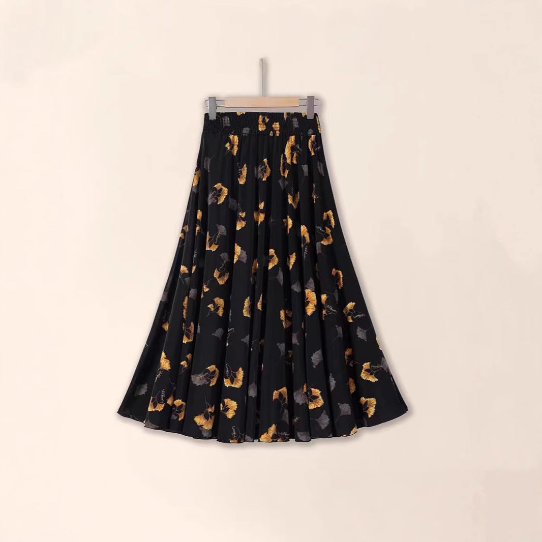 Slimming Pleated Floral Midi Dress