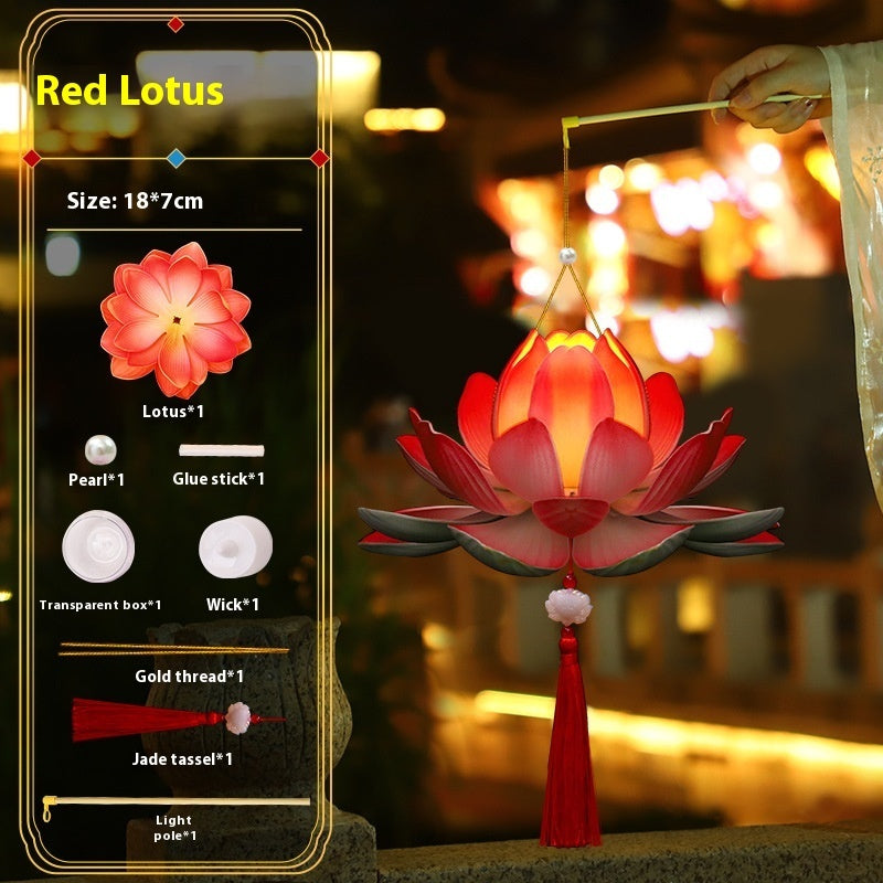 Creative Antique-Style Lotus Hand-held Luminous Lantern