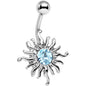 Blue Gem Tribal Shining Sun Belly Ring