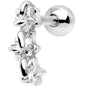 16G 1/4 Stainless Steel Clear CZ Star Right Cartilage Earring