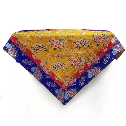 Tibetan-Style Thickened Altar Cloth – 100×100cm Decorative Table Cover
