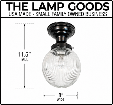 Large Holophane Glass Ceiling Light Fixture