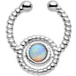 Iridescent Synthetic Opal Ion-plated Non-Pierced Clip On Fake Septum Ring