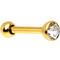 18G 1/4 Gold Plated Steel Clear CZ Cartilage Earring