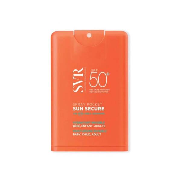 SVR Sun Secure Pocket Spray SPF50+ Sunscreen Spray for Babies, Children, and Adults - UVA-UVB Protection, Transparent Formula