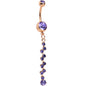 Purple Rose Gold Anodized Criss Cross Dangle Belly Ring