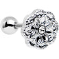 16G 1/4 Clear Gem Steel Mandala Flower Tragus Cartilage Earring