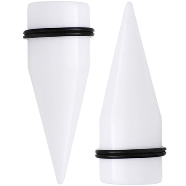 24mm White Acrylic Straight Taper Set