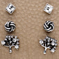 Burnished Silver Tree of Life Stud Earring Set