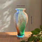 Chinese Style Blue Transparent Glass Vase