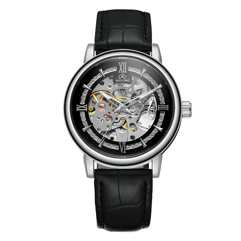 European And American-style Mens Fashionable Hollow-out Mechanical Watch