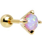 16G 1/4 5mm White Synthetic Opal Gold Plated Cartilage Earring