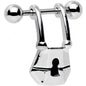 14G 7/16 Steel Barbell Padlock Dangle Cartilage Earring