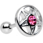 16G 5/16 Pink Gem Pentacle Star Cartilage Earring