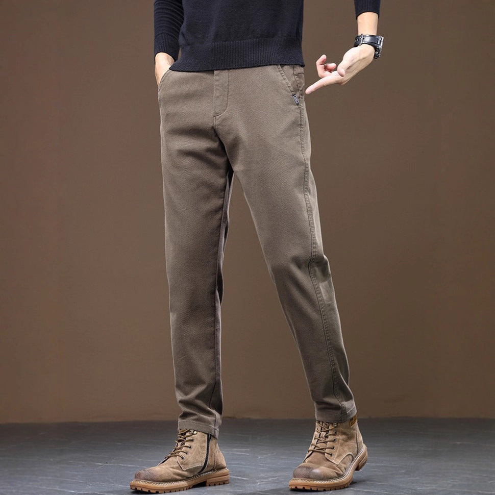 Chaolunbu Mens Light Mature Casual Pants Straight