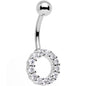 Clear Gem Stainless Steel Hollow Circle Belly Ring
