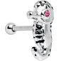 16G 1/4 Pink Gem Eyeball Seahorse Cartilage Earring