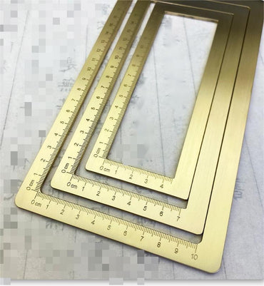 Brass Calligraphy Weight Brush and Paper Scale