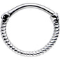 16G 3/8 Stainless Steel Twisting Rope Septum Clicker