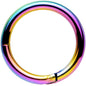 14G 3/8 Rainbow Anodized Hinged Segment Ring