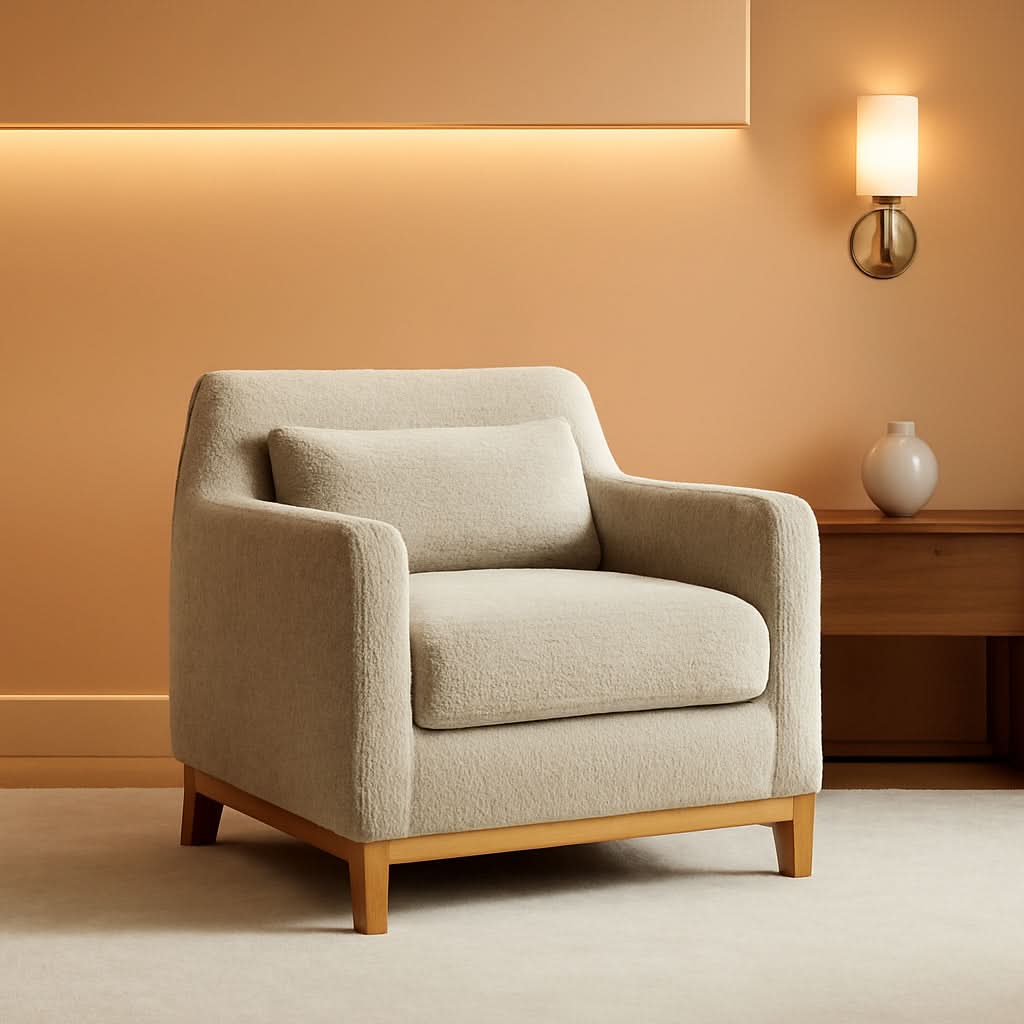 Luxurious Sherpa Oversized Accent Chair Camel Plush