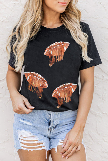 Sequin Football Graphic Tee