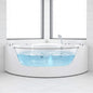 Nuvia Serenity 59-Inch 2-Person Acrylic Corner Whirlpool 16-Jet Hydro Massage Bathtub With Heater Rainbow Light (SAK12058)