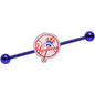 Licensed MLB Blue Anodized New York Yankees Industrial Barbell 38mm