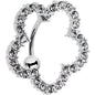 Clear Gem Stainless Steel Cutout Zinnia Flower Top Mount Belly Ring