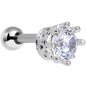16G Clear CZ Classic Prong Set Tragus Cartilage Earring 1/4