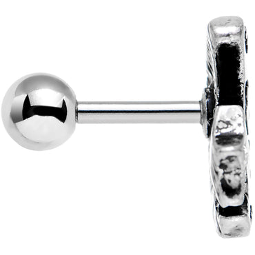 16G 1/4 Clear Gem Moon and Star Left Tragus Cartilage Earring