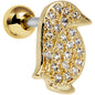16G 1/4 Clear Gem Perky Penguin Right Tragus Cartilage Earring