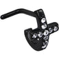 18G Clear Gem Black PVD Cross Faux Hoop L Shaped Nose Ring