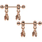 14G .94 Rose Gold Fair Weather Feather Dangle Nipple Ring Set