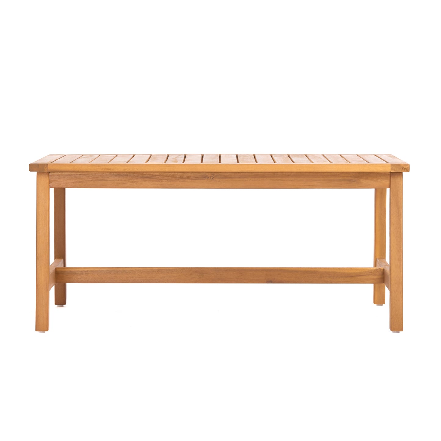 Outdoor Sofa Set Acacia Wood Teak Textilene Beige Cushion 2 Piece