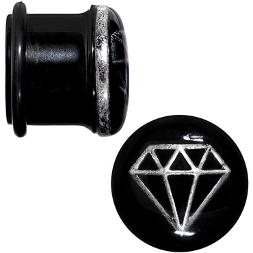 9/16 Black PVD Show Me Shapes Rhombus Single Flare Plug Set
