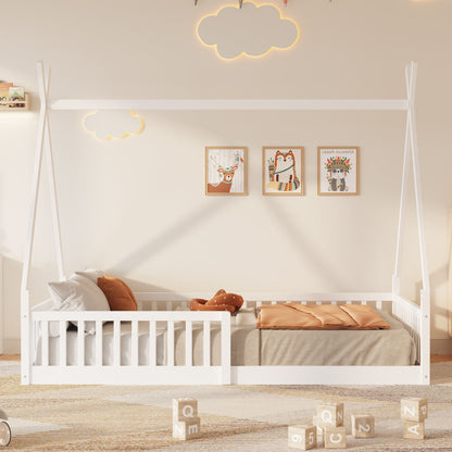 House Shaped Design Bed With Fence