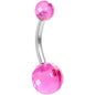 Pink Acrylic Big Bottom Disco Ball Basic Belly Ring