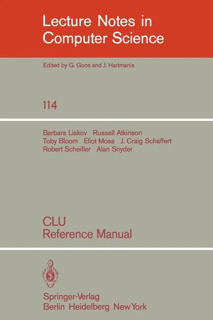 Clu: Reference Manual - Paperback