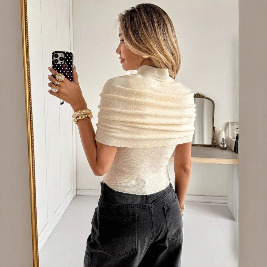 Womens Off-shoulder Short-sleeve Top