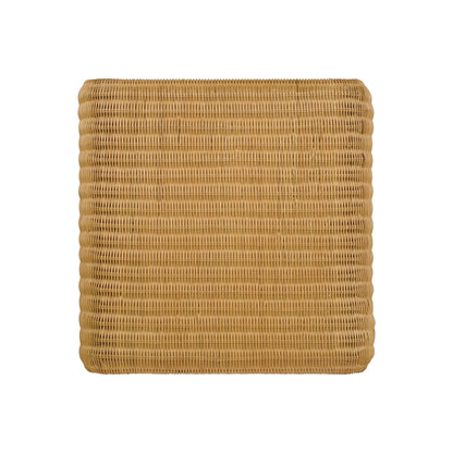 Square Woven Rattan End Table, Natural