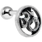 16G 1/4 Steel Circular Ohm Symbol Tragus Cartilage Earring