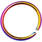 20G 5/16 Rainbow Anodized Annealed Steel Seamless Circular Ring