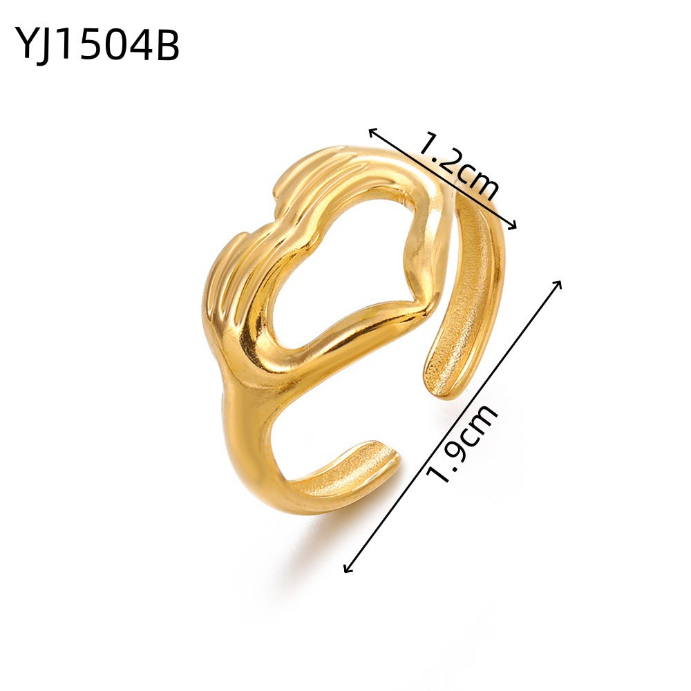 Irregular Geometric Stainless Steel Ring