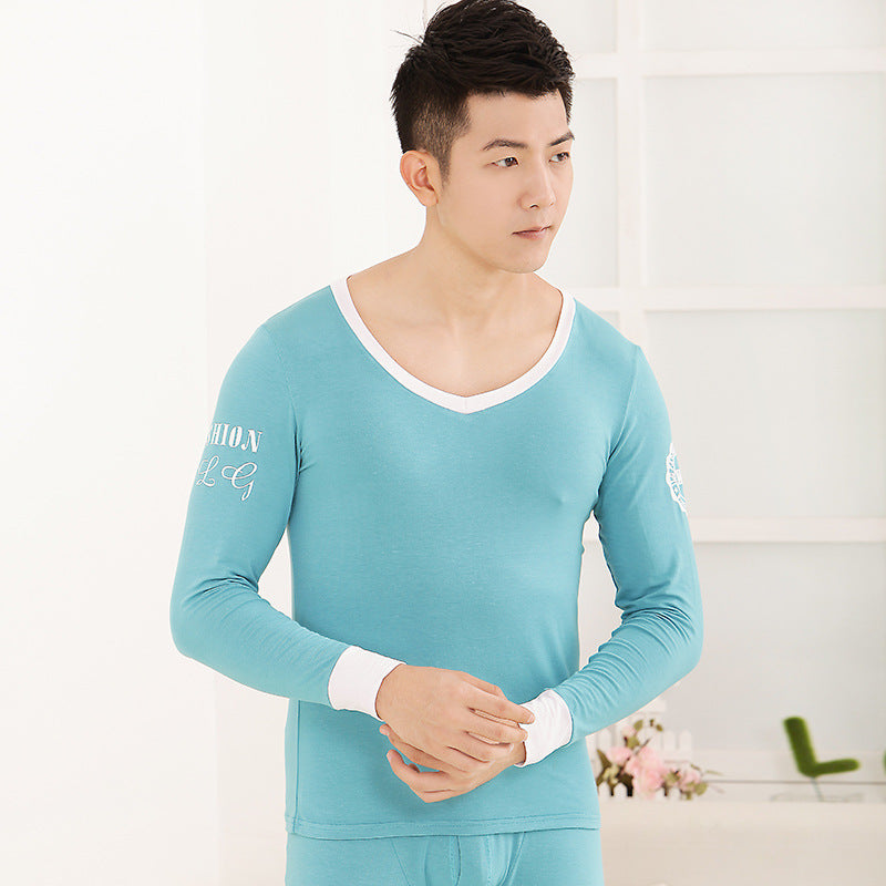 Men's tights Modal basic round neck thermal underwear set