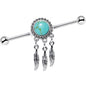14G Faux Turquoise Southwest Dreamcatcher Industrial Barbell 38mm