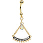 Clear Aurora Gem Gold Anodized Euclidian Arc Dangle Belly Ring