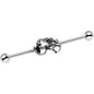 14G Clear Gem Steel Aesthetic Elephant Industrial Barbell 38mm